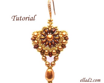 Tutorial Sunflower Earrings - Beading tutorial PDF