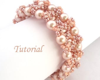 Pearl Blush Bracelet - Beading pattern PDF
