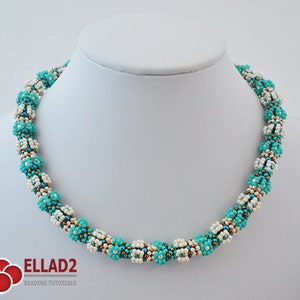 Tutorial Miraflores Necklace-Beading pattern, Instant download, pdf file, Jewelry Tutorials, Ellad2