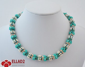 Tutorial Miraflores Necklace-Beading pattern, Instant download, pdf file, Jewelry Tutorials, Ellad2