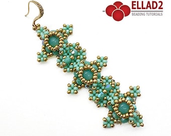 Tutorial Analena Earrings - Beading Tutorial, instant download, PDF file, beadwork, Ellad2 design