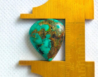 Hubei Turquoise Cab 17x20   MM, 15 Crt, Natural Turquoise.