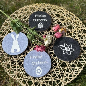 Felt coasters Easter handmade decoration glass coasters