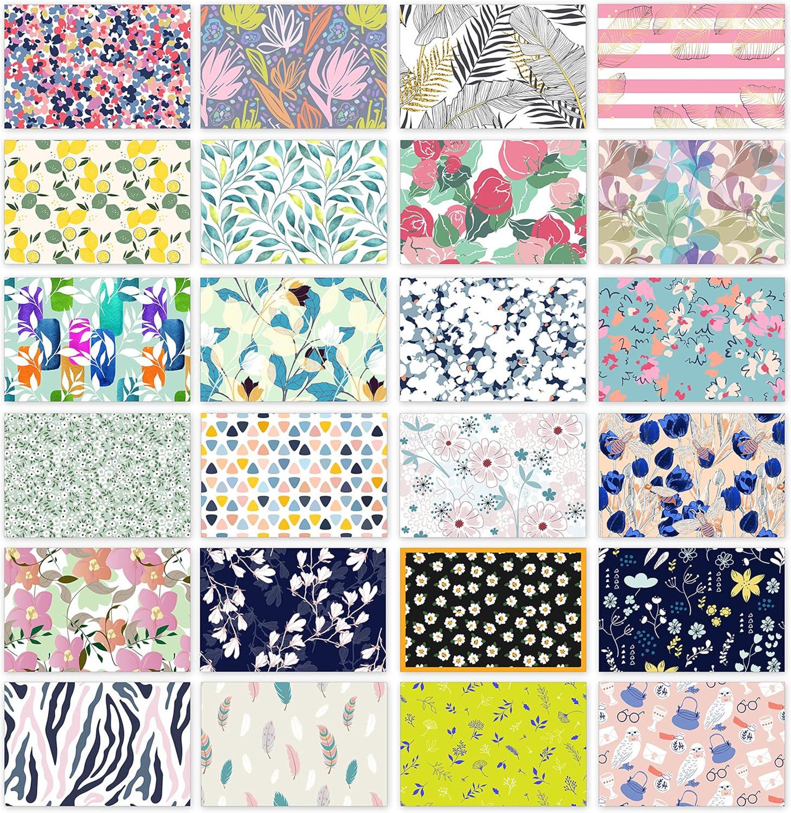 100 Unique Blank Cards and Envelopes – All Occasion Stationery Notes ...