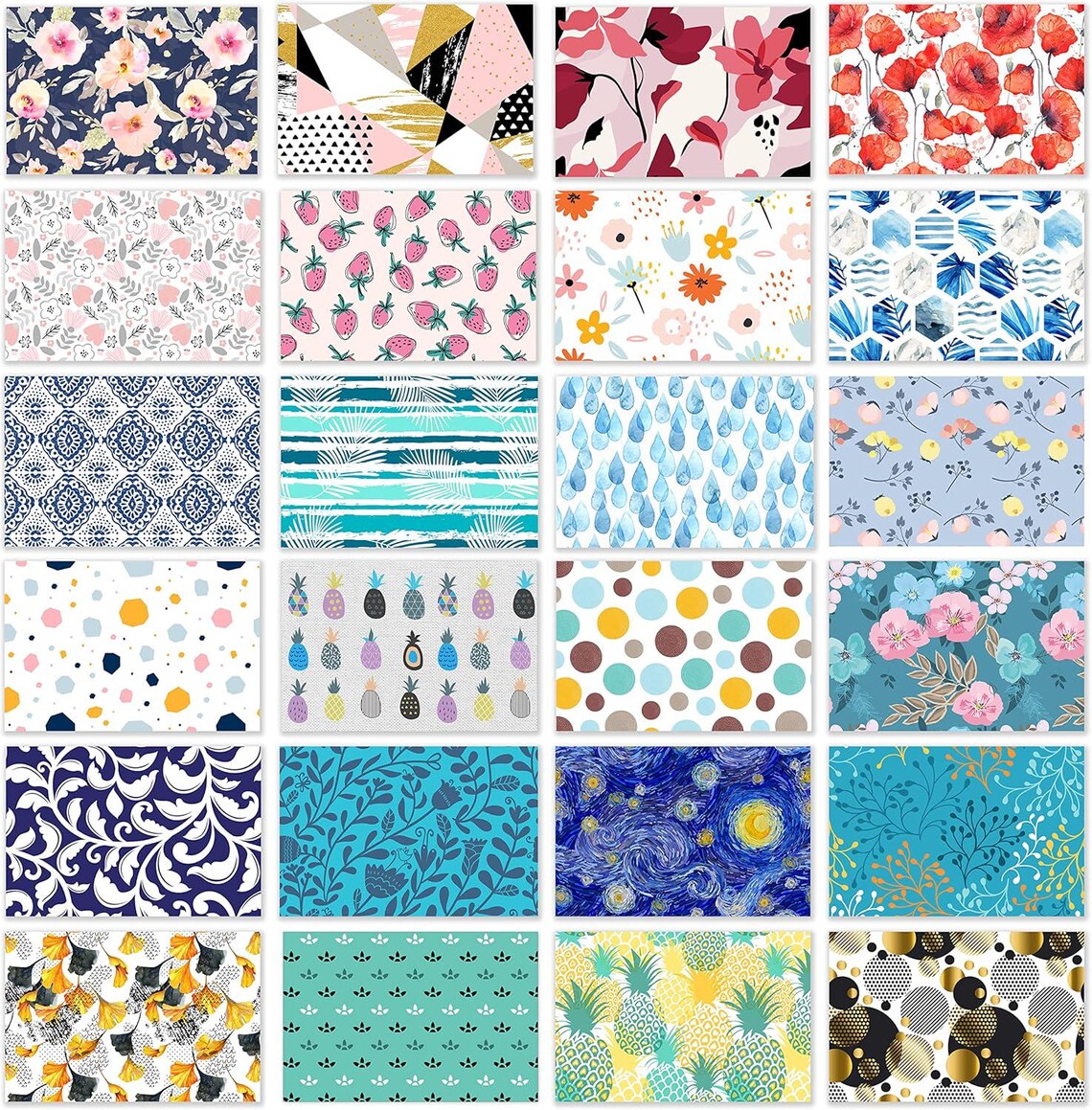 100 Unique Blank Cards and Envelopes – All Occasion Stationery Notes ...