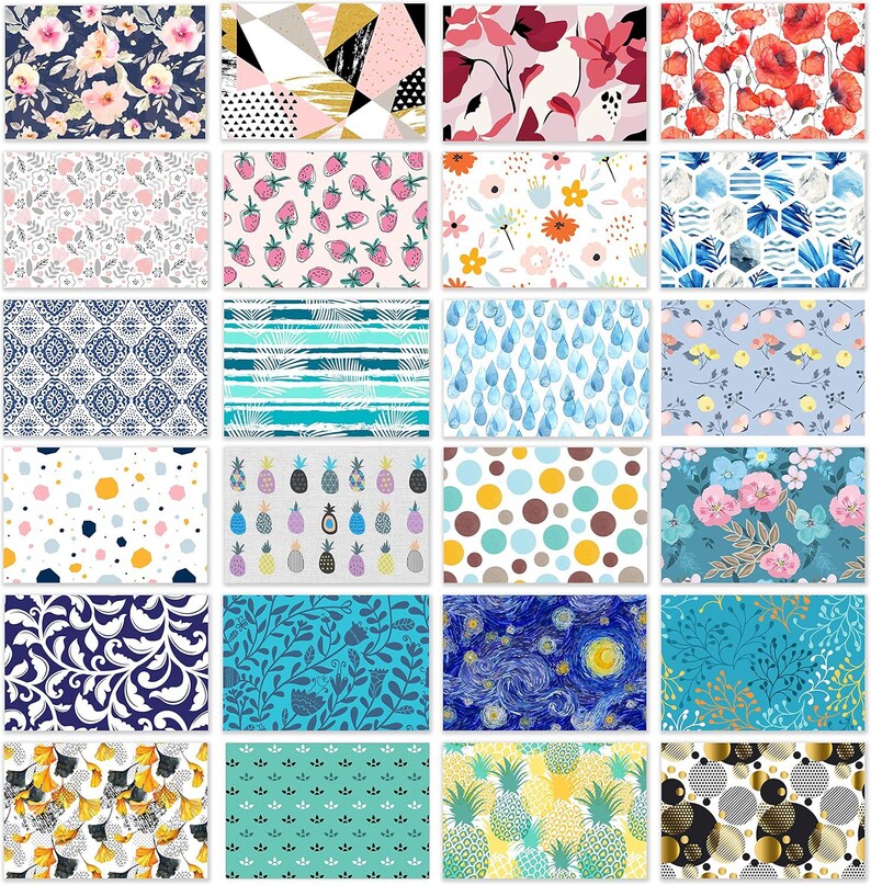 100 Unique Blank Cards and Envelopes – All Occasion Stationery Notes ...