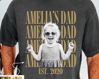 Comfort Colors® Vintage Photo Dad Shirt, Dad Shirts with Kids Photo, Father's Day Gift, Father's Day Shirt, Childhood Photo Est. Year Shirt