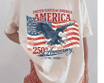 Comfort Colors® America 250th Anniversary Shirt, Patriotic Eagle Tee, Distressed 4th Of July Shirt, American Flag Shirt, Patriotic Gifts