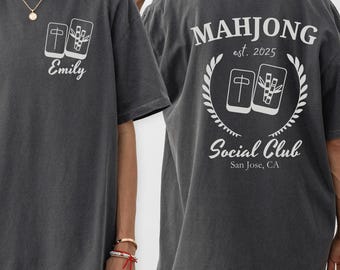 Comfort Colors® Custom Mahjong Social Club Shirt, Mahjong Gift, Personalized Mahjong Shirt, Lover Mahjong Social Club, Gift for Mahjong