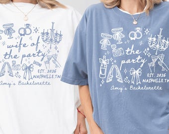 Comfort Colors® Wife of The Party Bachelorette Party Matching Shirts Custom Bachelorette Shirt Personalized Future Mrs Tee Bridal Party Gift