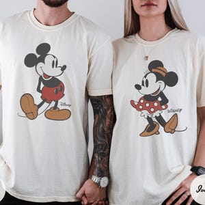 Comfort Colors® Retro Mickey Mouse Shirt, Disney Mickey Minnie Mouse Classic Pose Couple Shirt, Disney Couple Matching Shirt, Disney Tee