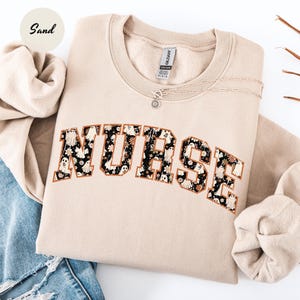 Nurse Halloween Sweatshirt, Retro Halloween Nurse Sweatshirt, Spooky Nurse, Halloween Nursing Tee, Fall Nurse Crewneck, Ghost Nurse Tshirt