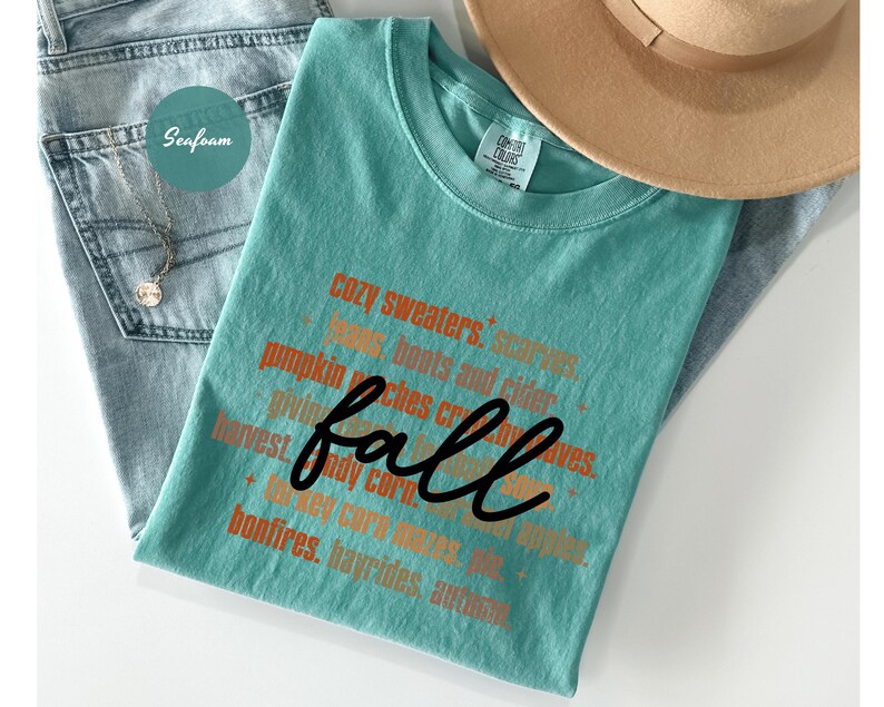 Comfort Colors® Fall Shirt, Cozy Fall Shirt, Womens Fall Shirts, Fall Tshirt, Pumpkin Patch Shirt, Thanksgiving Shirt, Autumn Words Tee bild 3