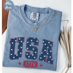 Comfort Colors® Womens USA Est 1776 Shirt, 4th Of July Shirt, Independence Day Shirt, Fourth Of July Tee, Memorial Day Shirt,Patriotic Shirt