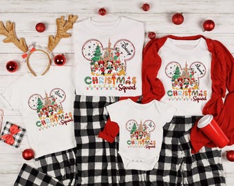 2025 Disney Christmas Shirt, Personalized Disney Christmas Shirt,Matching Disney Christmas Family Shirt, Custom Disney Christmas Squad Shirt