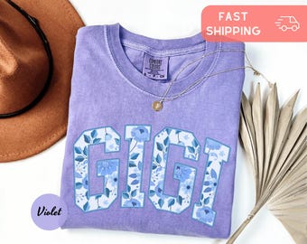 Gigi Shirt, Comfort Colors Grandma Tshirt, New Nana Crewneck, Floral Mother Day Gift, Pregnancy Announcement, New Gigi Grandmother Tee