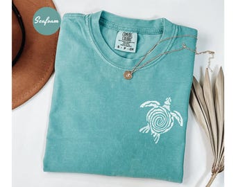 Comfort Colors® Vintage Sea Turtle Shirt, Summer Shirt for Women, Beach T-Shirt Graphic Tee Summer Shirt Save the Turtle Tshirt Ocean Tee