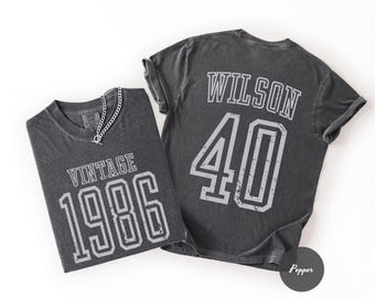 Comfort Colors® 40th Birthday Shirt, Vintage 1986 Shirt, Custom 40th Birthday T-Shirt, 40th Birthday Gift, Retro Style Birthday Tee