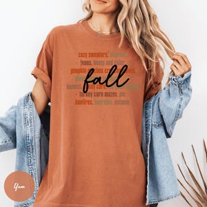 Comfort Colors® Fall Shirt, Cozy Fall Shirt, Womens Fall Shirts, Fall Tshirt, Pumpkin Patch Shirt, Thanksgiving Shirt, Autumn Words Tee bild 2