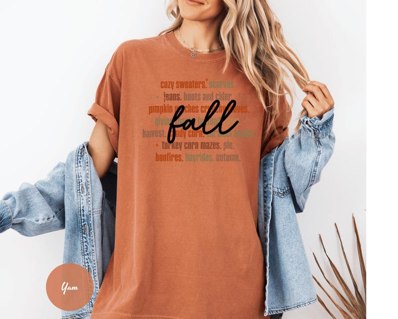 Comfort Colors® Fall Shirt, Cozy Fall Shirt, Womens Fall Shirts, Fall Tshirt, Pumpkin Patch Shirt, Thanksgiving Shirt, Autumn Words Tee bild 2