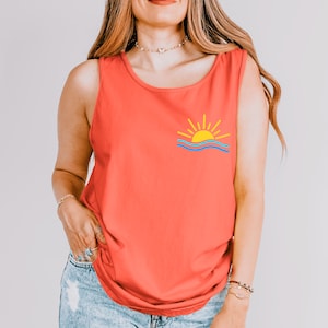 Comfort Colors® Sun Tank Top, Aesthetic Beach Tee, Summer Tank Top, Graphic Shirt, Foodie Gift, Vacation Shirts, Cute Summer Clothes