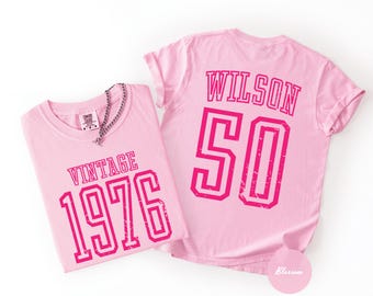 Comfort Colors® 50th Birthday Shirt, Vintage 1976 Shirt, Custom 50th Birthday T-Shirt, 50th Birthday Gift, Retro Style Women Birthday Tee