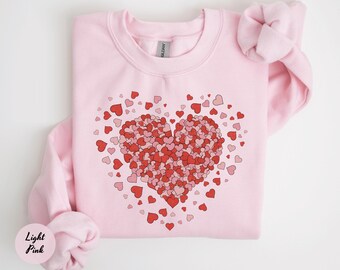 Retro Valentines Heart Sweatshirt, Cute Love Sweatshirt, Womens Valentines Hearts Sweatshirt, Teacher Valentine Sweatshirt, Mom Heart Shirt