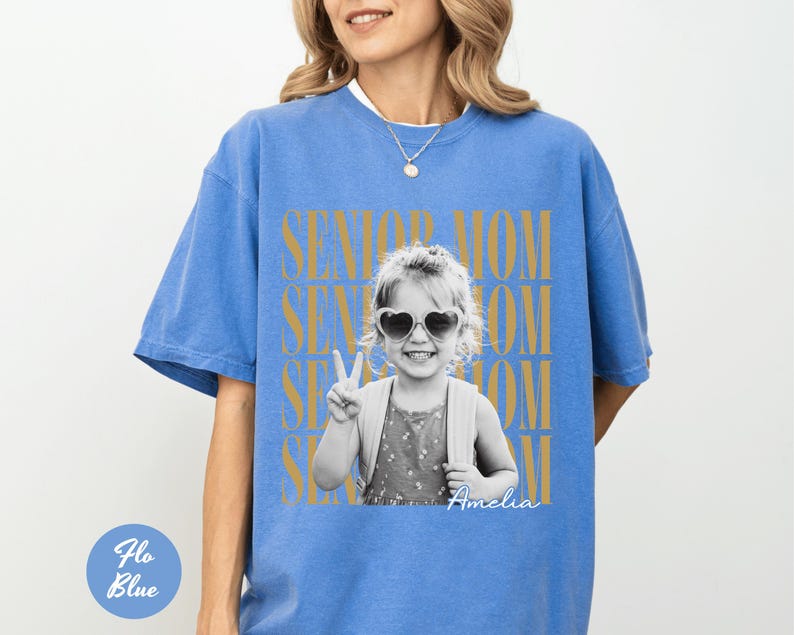 Comfort Colors® Custom Photo Senior Mom Shirt 2027, Personalized Class Of 2027 T-Shirt, Proud Senior Dad Gift, Senior Mom Graduation Shirts image 9