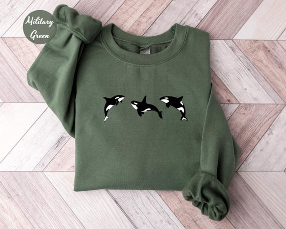 Vintage Orca Whale Sweater,Women's Whale Sweatshirt,Toddler Whale Sweatshirt,Trendy Graphic Sweater,Best Friend Gifts,Kids Orca Killer Whale