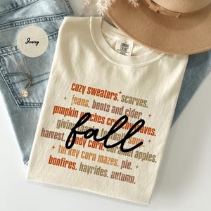 Comfort Colors® Fall Shirt, Cozy Fall Shirt, Womens Fall Shirts, Fall Tshirt, Pumpkin Patch Shirt, Thanksgiving Shirt, Autumn Words Tee bild 1