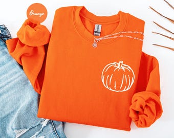 Pumpkin Sweatshirt, Pumpkin Outline Shirt, Simple Fall Pumpkin Sweatshirt, Minimal Fall Sweatshirt,Pumpkin Tee,Fall Hoddie,Autumn Sweatshirt