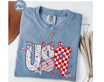 USA Comfort Colors®Shirt, 4th of July shirt, American Shirt,America Shirt, Fourth of July Shirt, 4th of July Tee, Patriotic Shirt, USA TEE