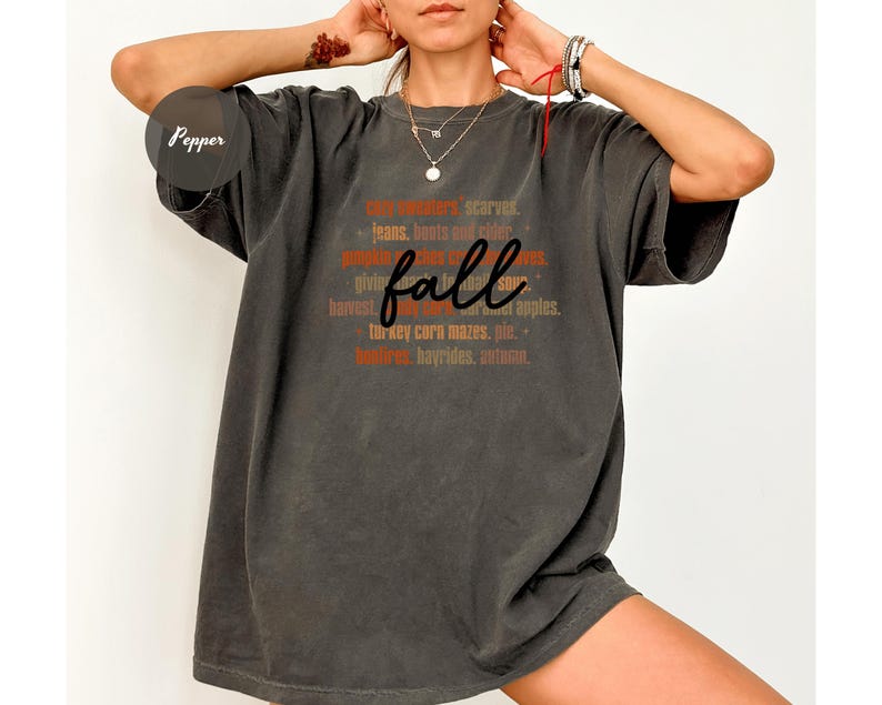 Comfort Colors® Fall Shirt, Cozy Fall Shirt, Womens Fall Shirts, Fall Tshirt, Pumpkin Patch Shirt, Thanksgiving Shirt, Autumn Words Tee bild 4