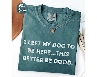 I Left My Dog To Be Here This Better Be Good Funny Comfort Colro Tee, Mechanic Gift, Dog Mom, Gift For Pet Lover, Funny Dog Shirt , Dog Paw