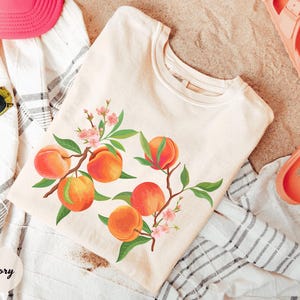 Comfort Colors® Vintage Peach T-Shirt, Peach Garden Shirt, Summer Fruit Graphic Shirt, Minimal Peach Shirt, Foodie Vintage Shirt, Flower Tee