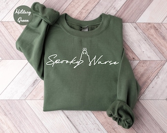 Spooky Nurse Halloween Shirt, Halloween Nurse Sweatshirt, Spooky Nurse, Fall Nurse Crewneck, Ghost Nurse Tee, Halloween Nursing Tee