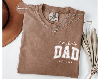 Comfort Colors® Personalized Dad Shirt With Kid Name, Dad Tshirt, Gift for Dad, Dad with Kid Name, Father's Day, Christmas Gift for Dad