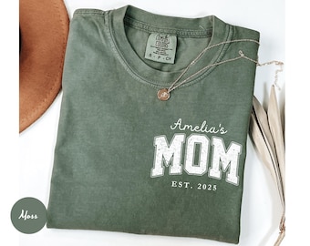 Comfort Colors® Personalized Mom Shirt With Kid Name, Mom Tshirt, Gift for Mom, Mom Tee, Mom with Kid Name, Mother's Day Gift, Mama Shirt