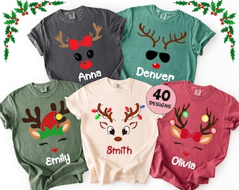 Comfort Colors® Funny Reindeer Shirts, Christmas Group Shirts, Winter Family Shirts, Cute Deer Shirt, Kids Holiday Shirt, Christmas Tee