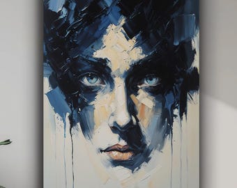 Abstract Human Portrait Canvas Print: Modern Wall Art