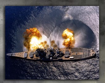 USS iowa BB-61 Battleship Art Print | Naval Warfare Photography | Iconic US Navy Military Wall Decor