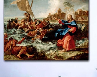 Sebastiano Ricci The Miraculous Draught of Fishes 1697 Canvas Art | Baroque Religious Painting | Classic Wall Decor
