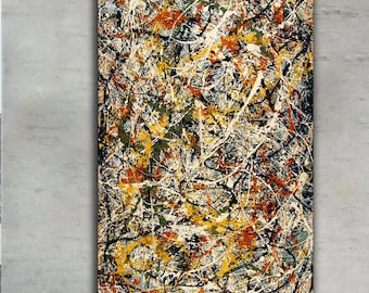 Jackson Pollock style 2 Abstract Canvas Art: Modern Living Room Decor