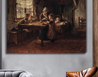 Dutch Seaside Canvas Art Print: Bernardus Johannes Blommers Vintage Home Decor