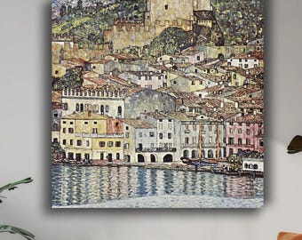 Canvasafdruk Gustav Klimt: Malcesine Gardameer impressionistische kunst