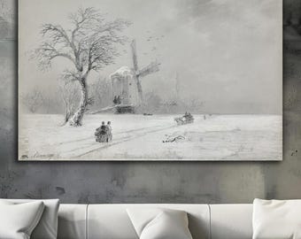Ivan Aivazovsky Winter Landscape Art Print | Winter in Ukraine 1874 | Snowy Classic Painting | Timeless Wall Decor