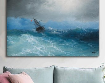 Gathering Storm by Ivan Aivazovsky Art Print | Dramatic Seascape Painting | Ocean Storm Wall Art