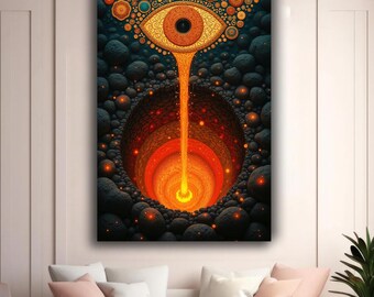 Surreal Eye Lava Flow Canvas Art: Mystical Visionary Print