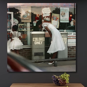 Gordon Parks Canvas Wall Art Drinking Fountain Black Lives Matter African American,Department Store Segregation in the South Colored WallArt