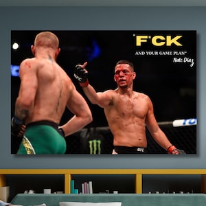 Nate Diaz Canvas Art: UFC Fighter MMA Poster, Gym Decor